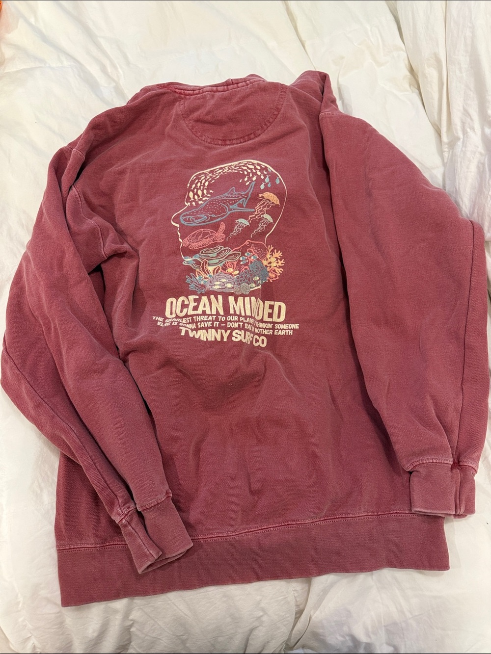 Crewneck Sweater Hoodie in Faded Rose
